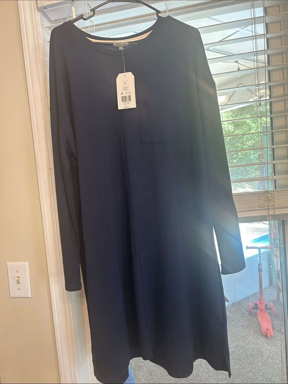 Wonderly Navy Long-Sleeve Shift Dress